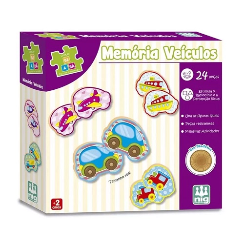 JOGO NIG MEMÓRIA VEÍCULOS 24 PEÇAS