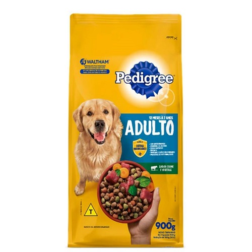 RAÇÃO PEDIGREE ADULTO CARNE E VEGETAIS 900G